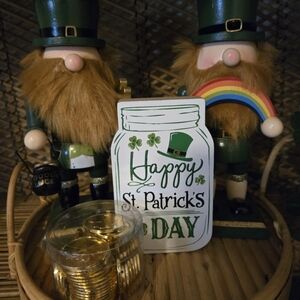 St. Patrick's Day Leprachan Nutcrackers Decoration Set - Green and Gold